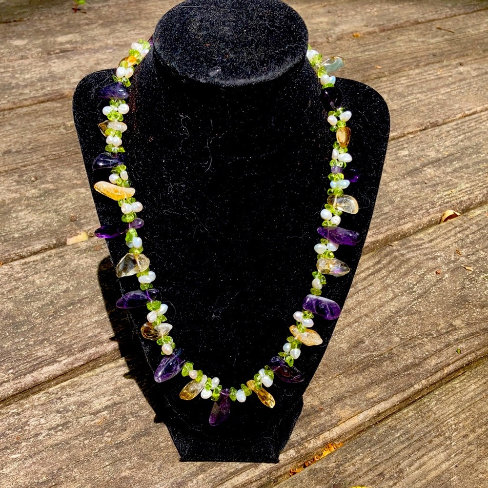 Stunning genuine gem stone necklace
